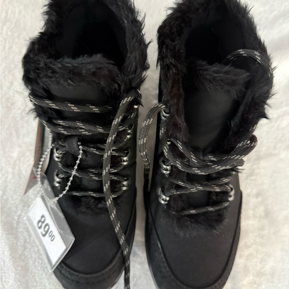 New BARETRAPS Black Maine Faux Fur Lining Women’s Boots Size 5.5   5 1/2 - Picture 2 of 8